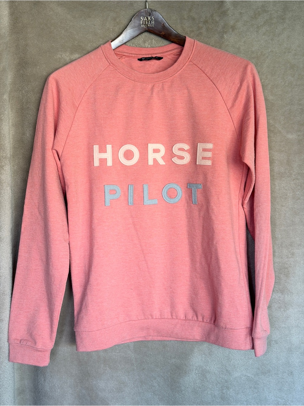 Horse Pilot Coral Sweatshirt with Logo